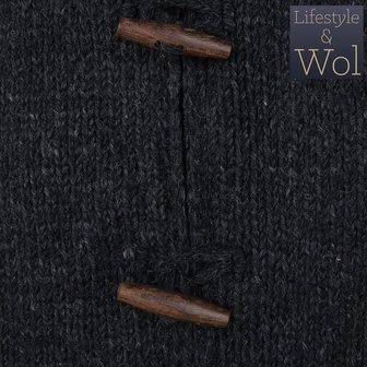 Gebreid Wollen Vest Woodcord DLX met Fleece Voering en Afneembare Capuchon - Dames - Handgemaakt in Nepal van Schapenwol