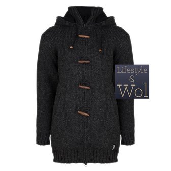 Gebreid Wollen Vest Woodcord DLX met Fleece Voering en Afneembare Capuchon - Dames - Handgemaakt in Nepal van Schapenwol