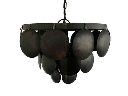 Hanglamp antiek kleurig zwart L &Oslash; 60 cm met schijven leverbaar vanaf maart 2021