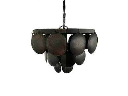 Hanglamp antiek kleurig zwart L &Oslash; 40 cm met schijven leverbaar vanaf maart 2021