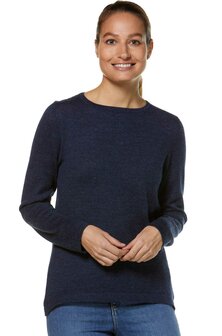 Pullover basic, Blauw gemeleerd