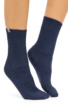 Alpaca sokken soft blauw  52% alpaca, 35% wol, 11% nylon, 2% elastaan