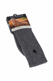 Alpaca sokken PREMIUM grijs 70% baby alpaca 25% katoen &amp; 5% nylon 