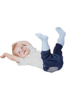 Alpacasok blauw kinderen  60% babyalpaca 30% katoen 8% nylon en 2% elastaan