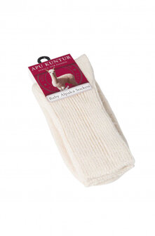 Alpacasok beige kinderen 60% babyalpaca 30% katoen 8% nylon en 2% elastaan