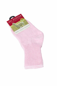 Alpacasok roze kinderen  60% babyalpaca 30% katoen 8% nylon en 2% elastaan