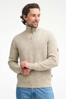NLS Merino wollen trui IEP met rits beige 