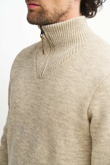 NLS Merino wollen trui IEP met rits beige 