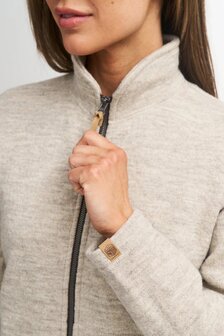 NLS Twig full rits 100% ongekleurde merino wol beige 