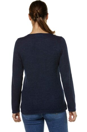 Pullover basic, Blauw gemeleerd