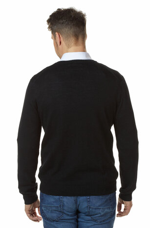 V-hals pullover basic, Zwart