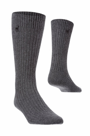 Alpaca sokken PREMIUM grijs 70% baby alpaca 25% katoen & 5% nylon 
