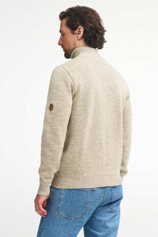 NLS Merino wollen trui IEP met rits beige 