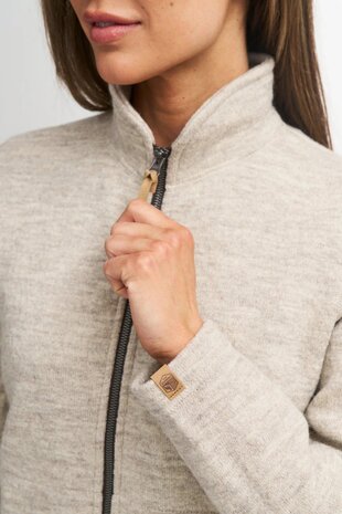 NLS Twig full rits 100% ongekleurde merino wol beige 