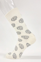 Merinowollen Sok met schaapjesmotief, Crème
