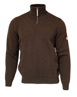 NLS Merino wollen trui IEP met rits donkerbruin 